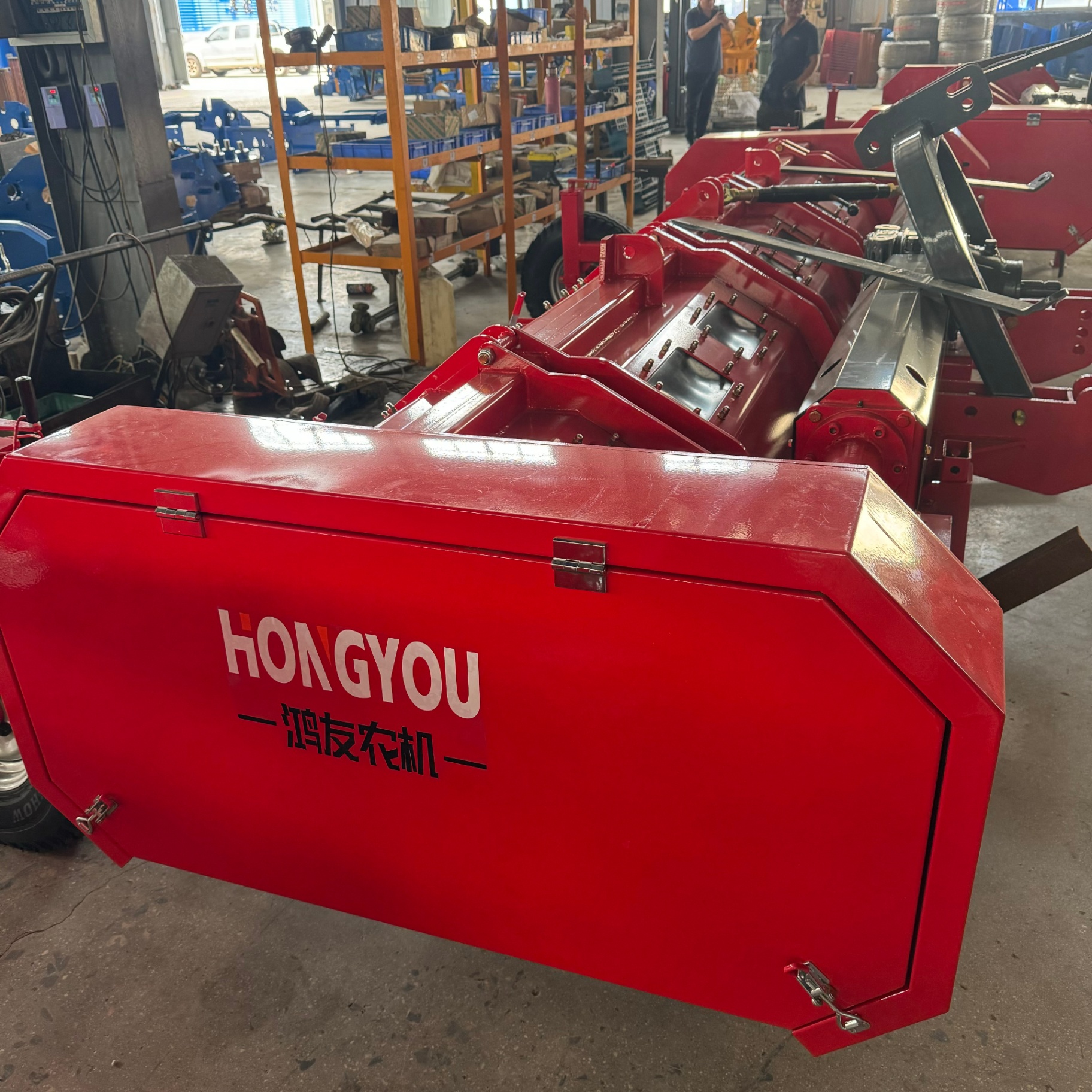 Top detail — HONGYOU side housing, hood and upper linkage frame