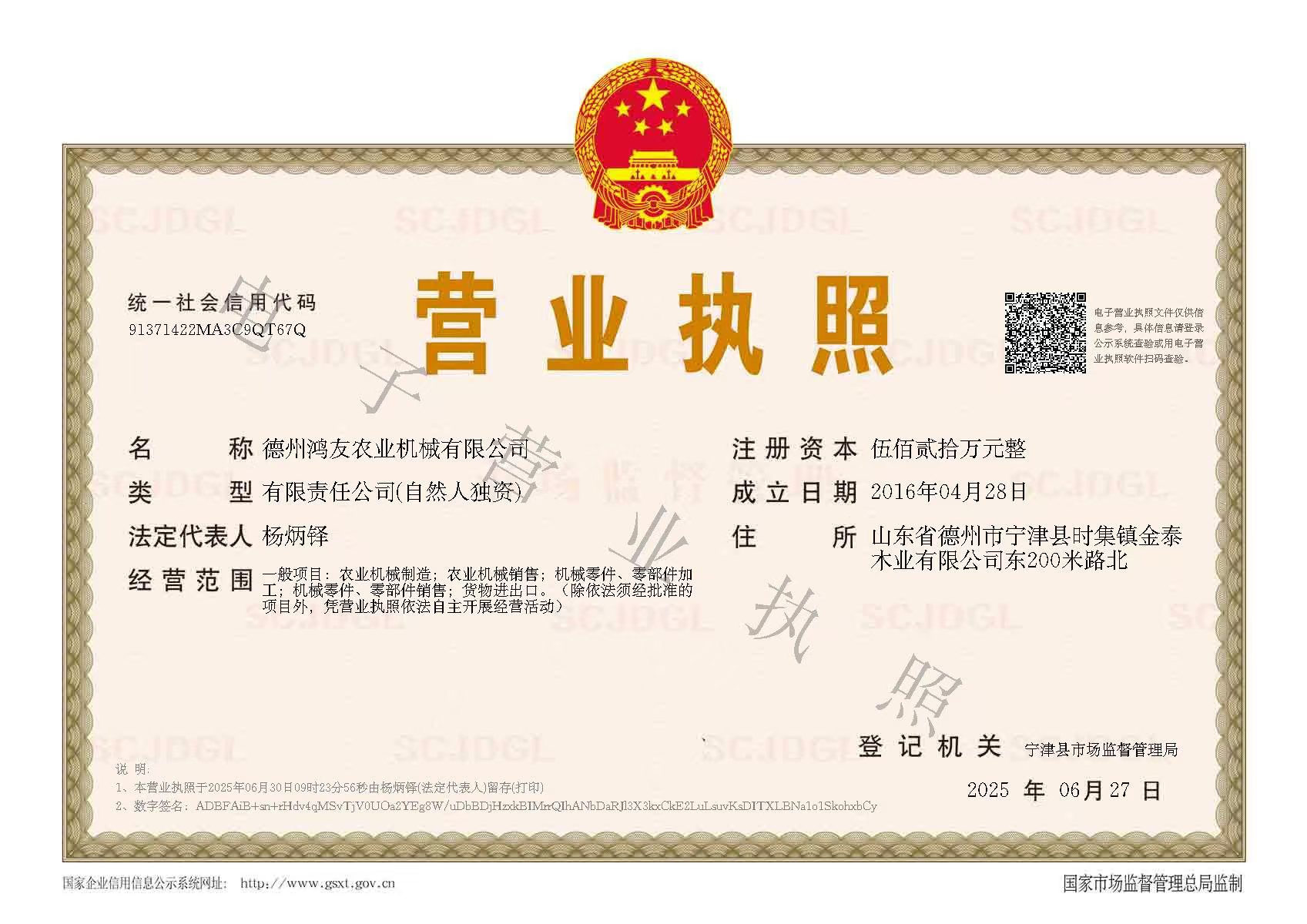 Business License (中文)
