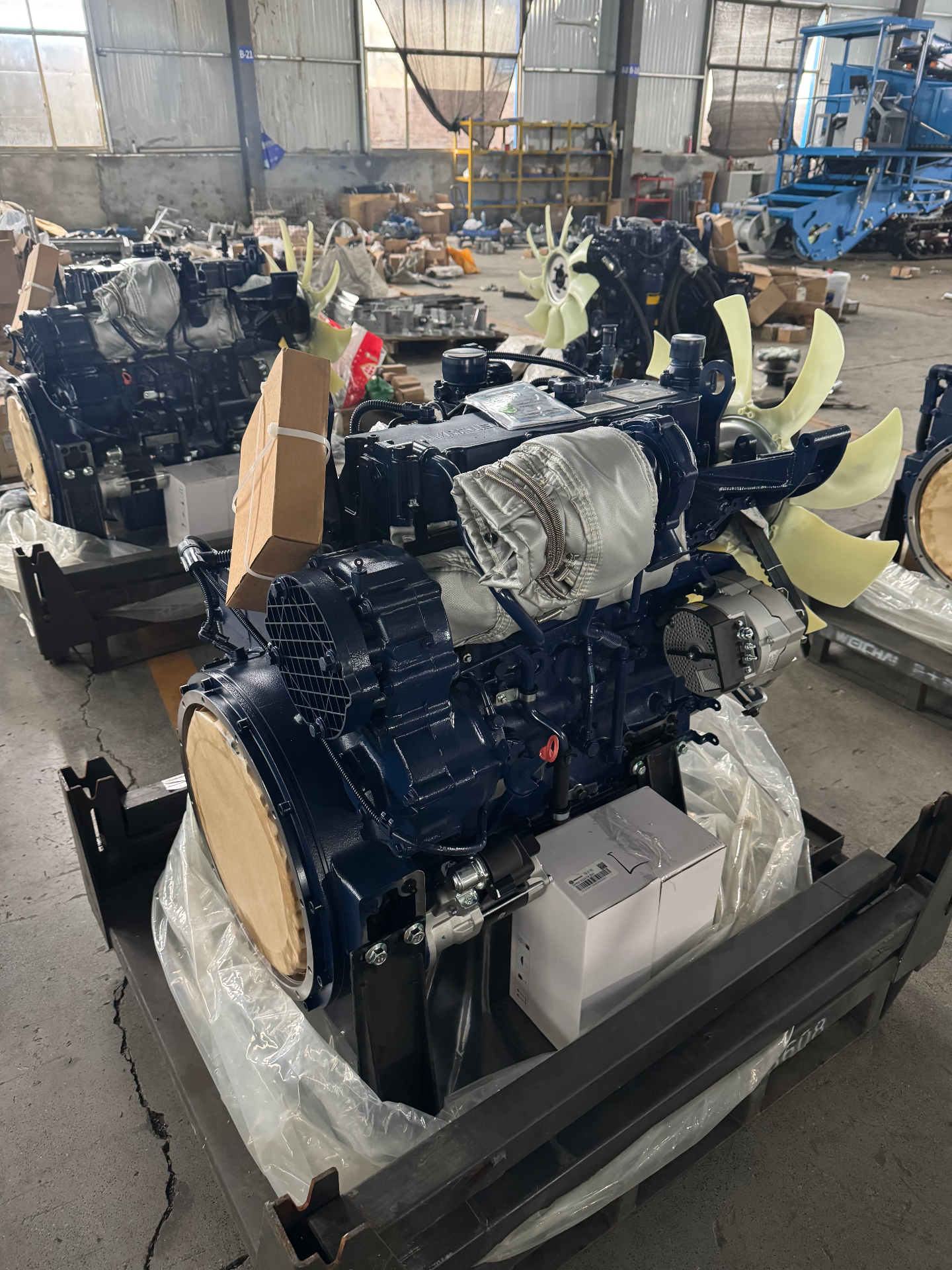 Weichai engine package prepared for installation