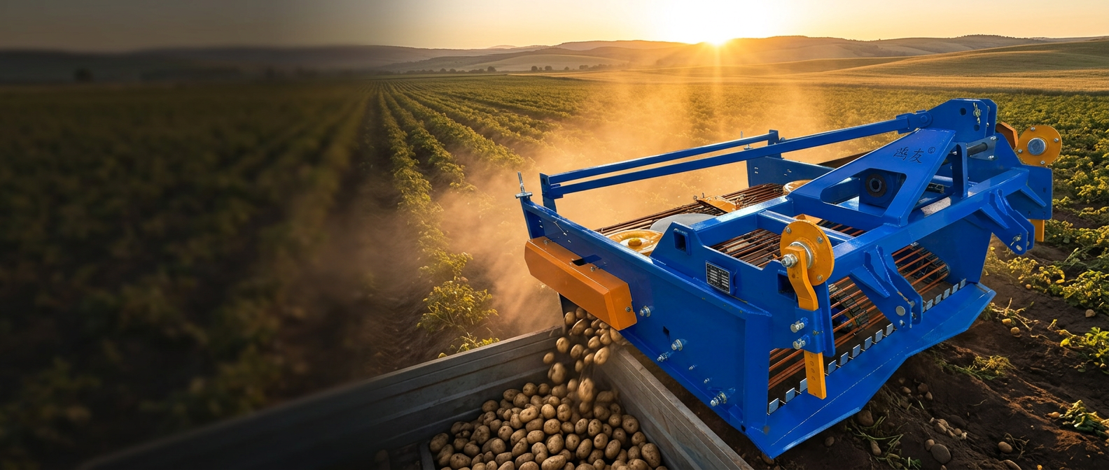 HONGYOU potato harvester working in the field